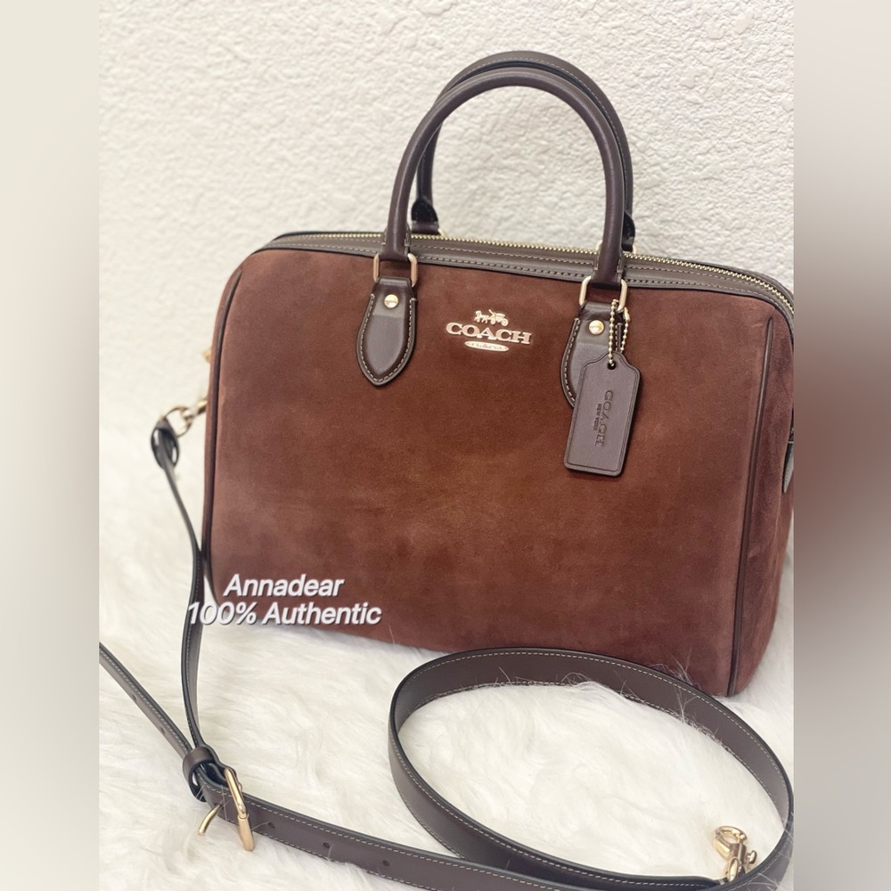 Coach Suede Rowan Large Satchel Bag CCC79 NWT - Picture 2 of 9